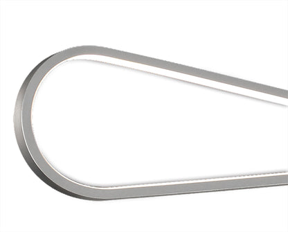 Mantra M5870 Bucle Linear Pendant 42W LED 3000K, 3650lm, Polshied Chrome, White, White Acrylic, 3yrs Warranty