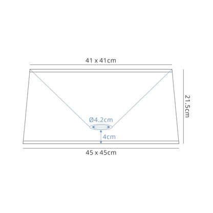 Mantra Habana Black Square Shade, 450/450x215mm, Suitable for Floor Lamps