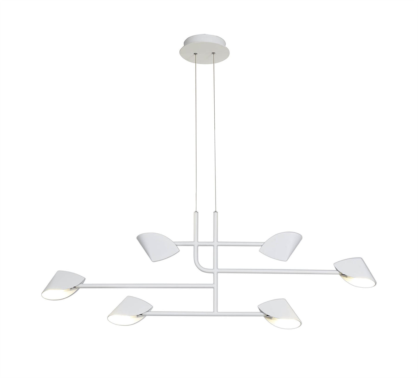 Mantra Capuccina 6 Light Linear Pendant, 45W LED, 3000K, 3100lm, White, 3yrs Warranty