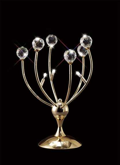Diyas Xeena Crystal Table Lamp 3 Light G4 French Gold, NOT LED/CFL Compatible
