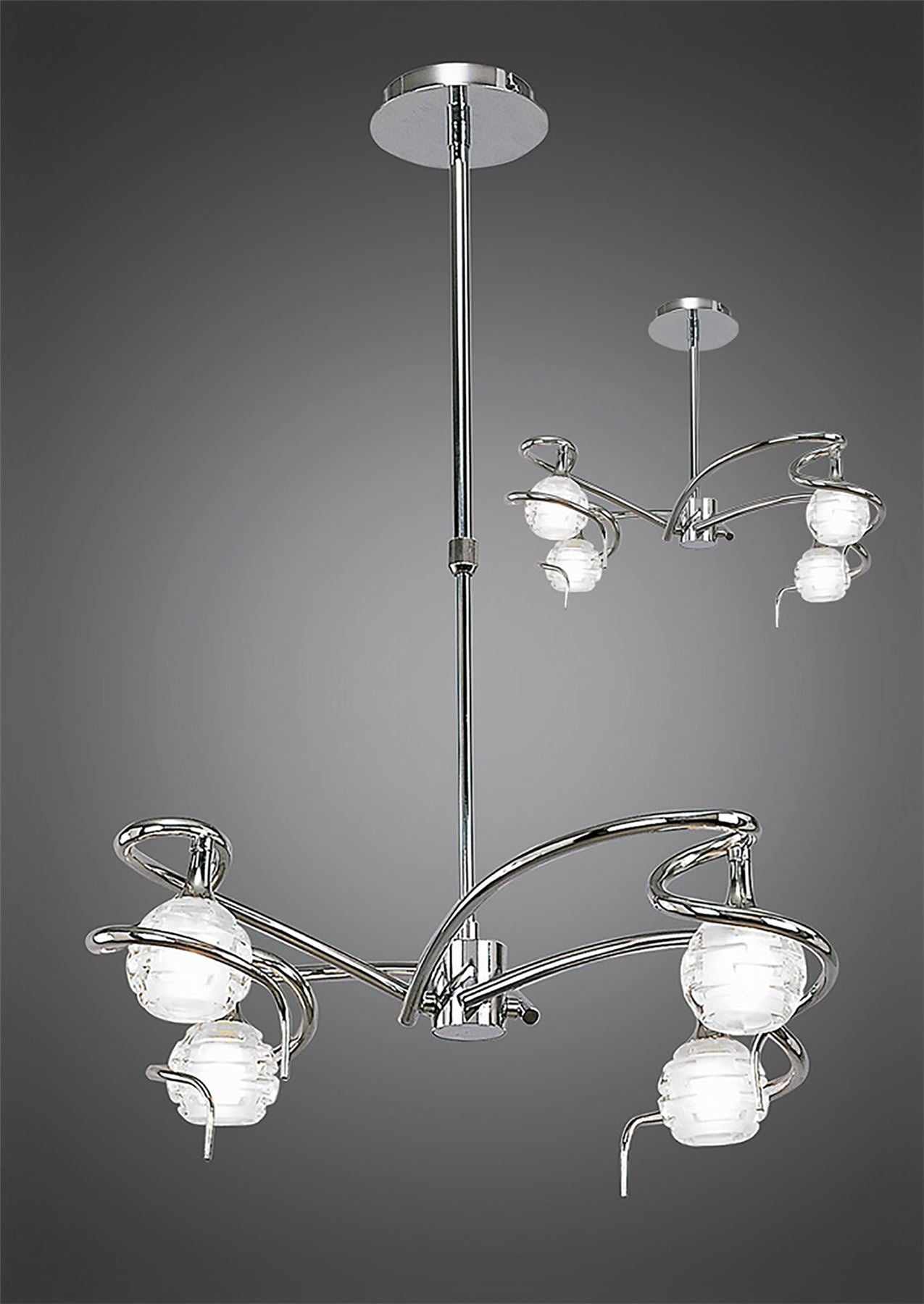 Mantra M0080 Dali Telescopic Pendant Semi Flush Convertible 4 Light G9, Polished Chrome