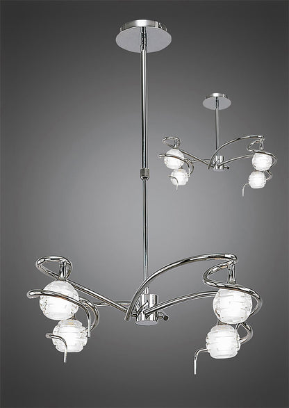 Mantra M0080 Dali Telescopic Pendant Semi Flush Convertible 4 Light G9, Polished Chrome