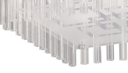 Diyas Capella Square Flush  6 Light G9 Polished Chrome/Glass Ceiling Light Fitting