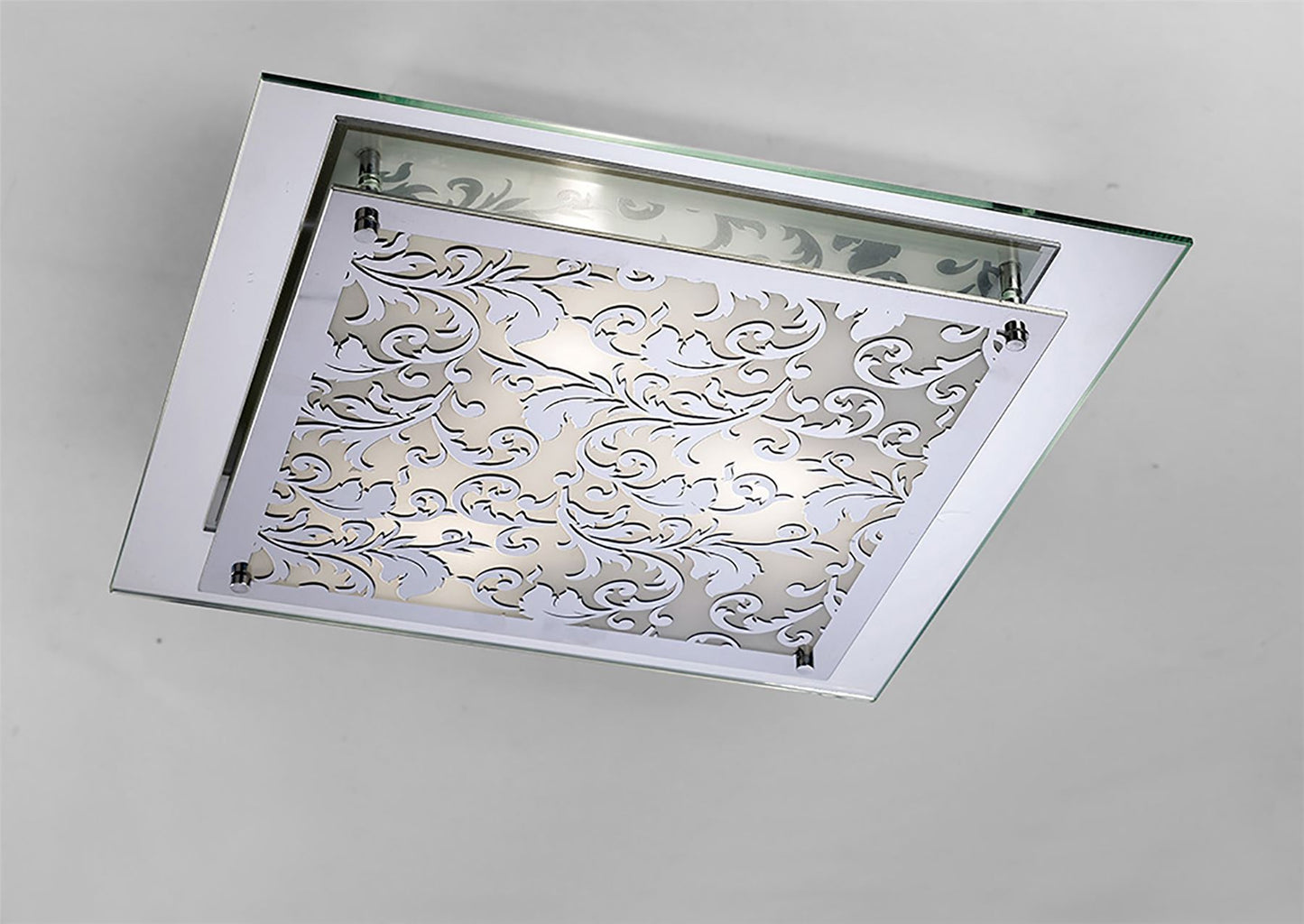 Diyas Roveta Flush /Wall Light 3 Light E27 Polished Chrome Ceiling Light Fitting