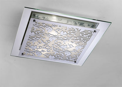 Diyas Roveta Flush /Wall Light 3 Light E27 Polished Chrome Ceiling Light Fitting
