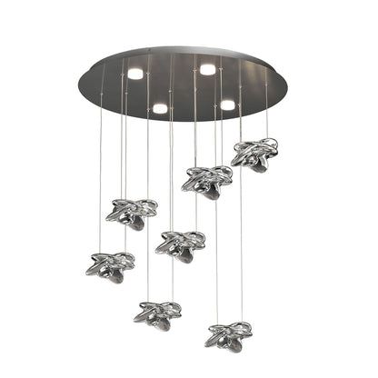 Mantra M5901 Nido Pendant 75cm Round 7 + 4 Lights 42W + 20W LED 3000K, 5080lm, Chrome, 3yrs Warranty