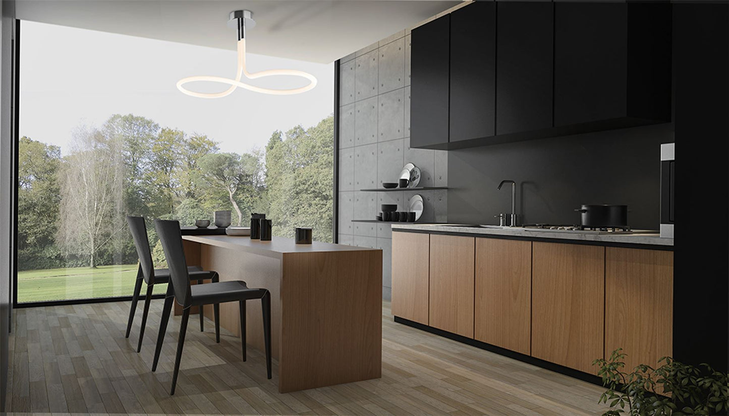 Mantra Nur II Linear Ceiling Light, 50W LED, 3000K, 3750lm, IP20, Chrome, 3yrs Warranty