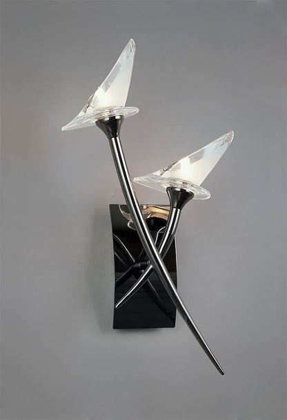 Mantra Flavia Wall Light Switched 2 Light G9, Black Chrome