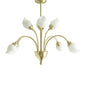 Diyas Rimini 61cm  8 Light G9 Satin Brass/Opal Glass Ceiling Pendant Light Fitting