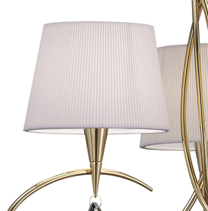 Mantra Mara 64cm Pendant 3 Light E14, French Gold with Ivory White Shades