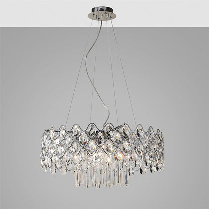 Diyas Kenzie 66cm  16 Light G4 Polished Chrome/Crystal, NOT LED/CFL Compatible Ceiling Pendant Light Fitting