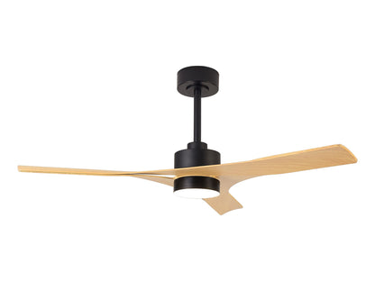 Thai 122cm 30W LED Dimmable Ceiling Light With Built-In 35W DC Fan, 2700-5000K Remote & APP Control, 2400lm, Black/Wood, 5yrs Warranty