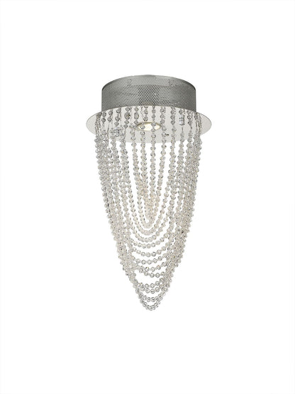 Diyas Camilla 25cm  Round 1 Light GU10 Polished Chrome/Crystal Ceiling Light Fitting