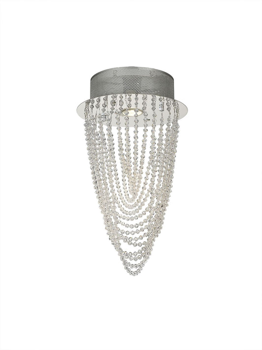 Diyas Camilla 25cm  Round 1 Light GU10 Polished Chrome/Crystal Ceiling Light Fitting