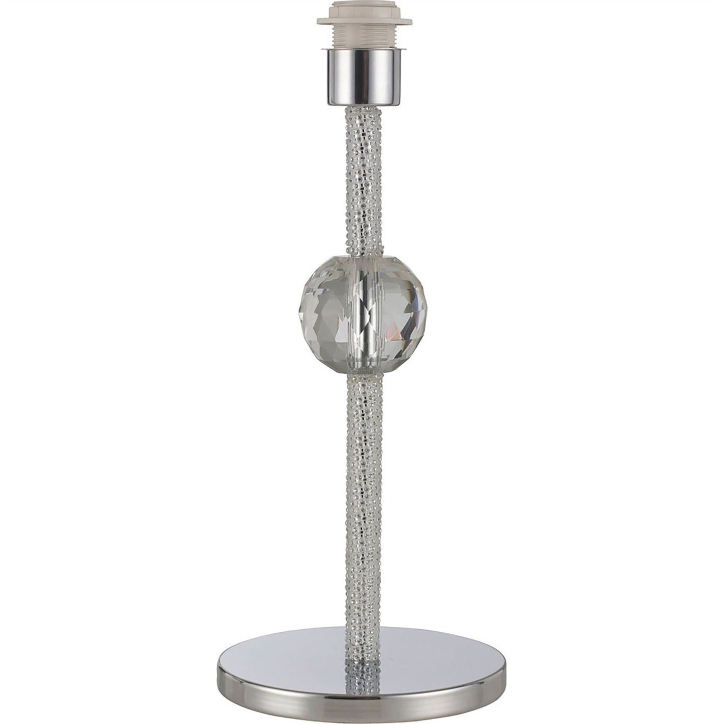 Diyas Elena Crystal Table Lamp WITHOUT SHADE 1 Light E27 Polished Chrome