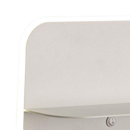 Mantra Fusion Lanzarote Wall Light Shelf with USB Sockets, 18W LED, 3000K, 1400lm, Matt White, 3yrs Warranty