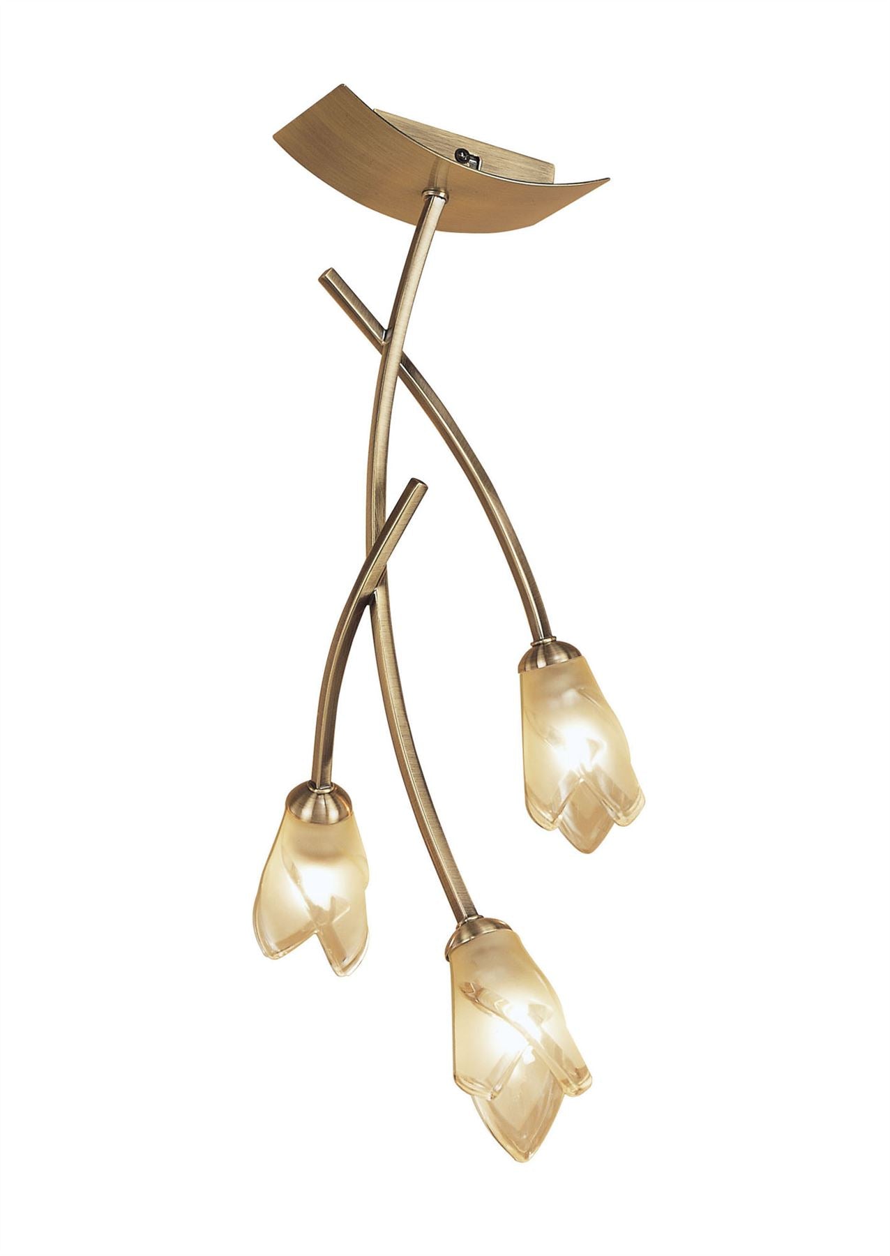 Mantra Pietra Ceiling 3 Light G9, Antique Brass