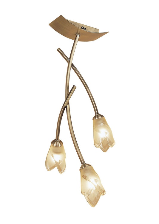 Mantra Pietra Ceiling 3 Light G9, Antique Brass