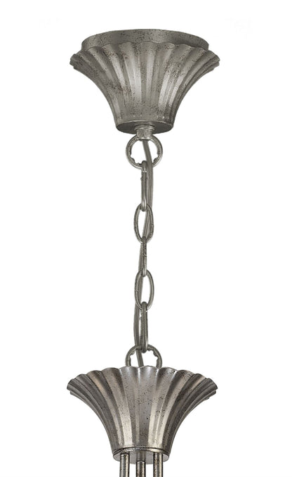 Mantra M6303 Sophie Pendant 63cm Round, 3 x E14 (Max 20W), Silver Painting, White Shades