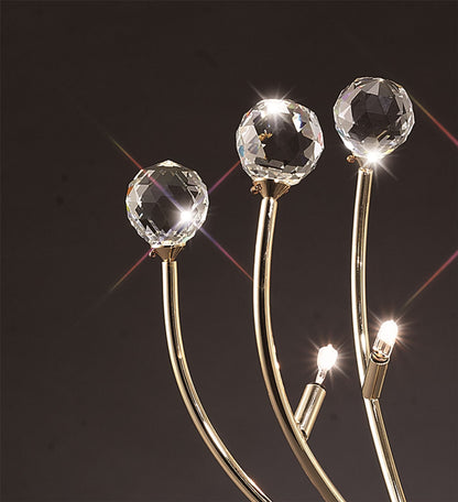 Diyas Xeena Crystal Table Lamp 3 Light G4 French Gold, NOT LED/CFL Compatible