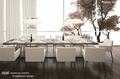 Mantra M4891 Opal Oval Pendant 4 Light E27, Polished Chrome/Frosted White Glass