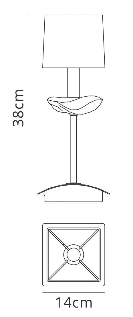 Mantra M0789 Akira Table Lamp 1 Light E14, Polished Chrome with Black Shade