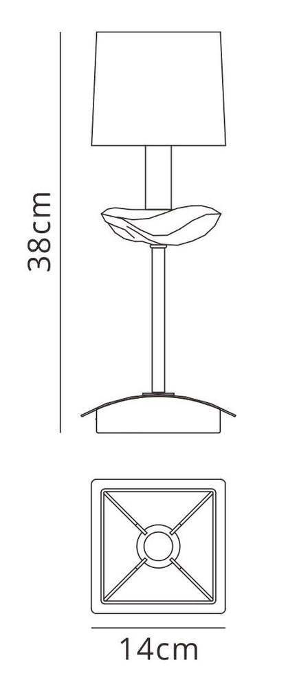 Mantra M0789 Akira Table Lamp 1 Light E14, Polished Chrome with Black Shade