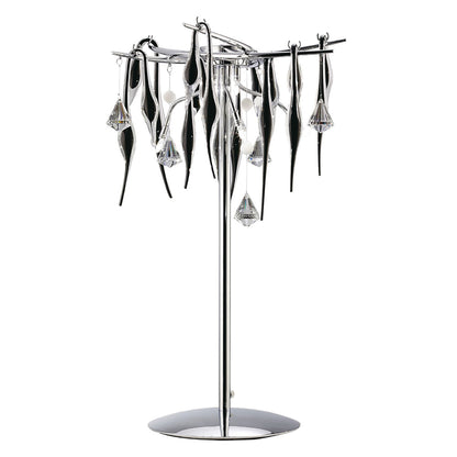 Diyas Cygnet Crystal Table Lamp 6 Light G4 Polished Chrome/Black Glass, NOT LED/CFL Compatible