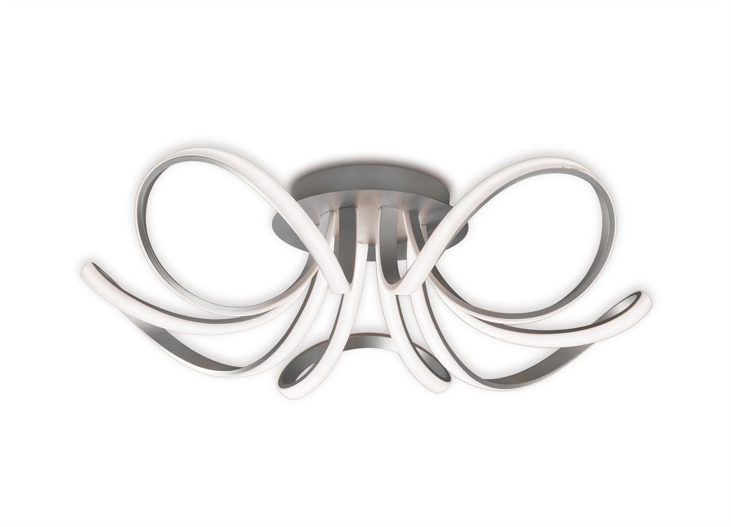 Mantra M5916 Knot Ceiling 74cm Round 5 Looped Arms 60W LED 3000K, 4800lm, Dimmable Silver/Frosted Acrylic/Polished Chrome, 3yrs Warranty - M5916 Ceiling