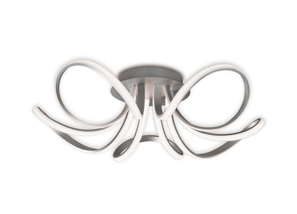 Mantra M5916 Knot Ceiling 74cm Round 5 Looped Arms 60W LED 3000K, 4800lm, Dimmable Silver/Frosted Acrylic/Polished Chrome, 3yrs Warranty - M5916 Ceiling