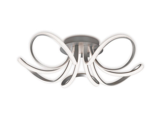 Mantra M5916 Knot Ceiling 74cm Round 5 Looped Arms 60W LED 3000K, 4800lm, Dimmable Silver/Frosted Acrylic/Polished Chrome, 3yrs Warranty - M5916 Ceiling