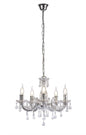 Deco Floria Chandelier with Acrylic Sconce & Acrylic Droplets 5 Light E14 Polished Chrome Finish