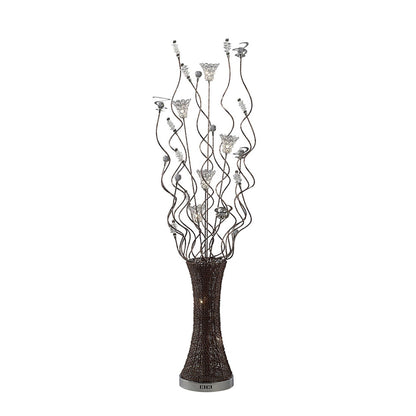 Diyas Home Kristal Aluminium (DH) Kristal Floor Lamp 7 Light G4 Polished Chrome/Coffee/Silver/Crystal, NOT LED/CFL Compatible
