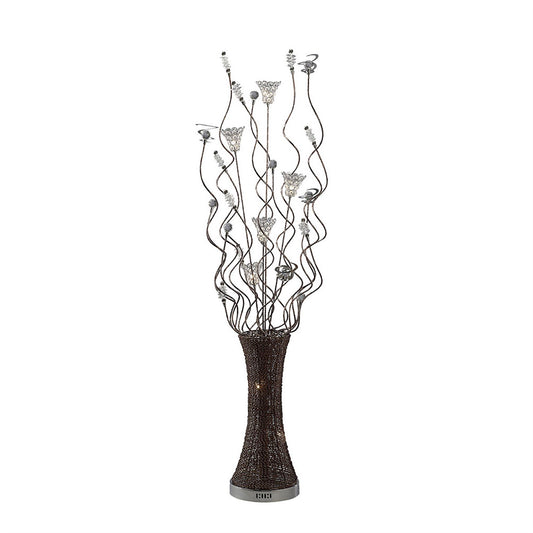Diyas Home Kristal Aluminium (DH) Kristal Floor Lamp 7 Light G4 Polished Chrome/Coffee/Silver/Crystal, NOT LED/CFL Compatible