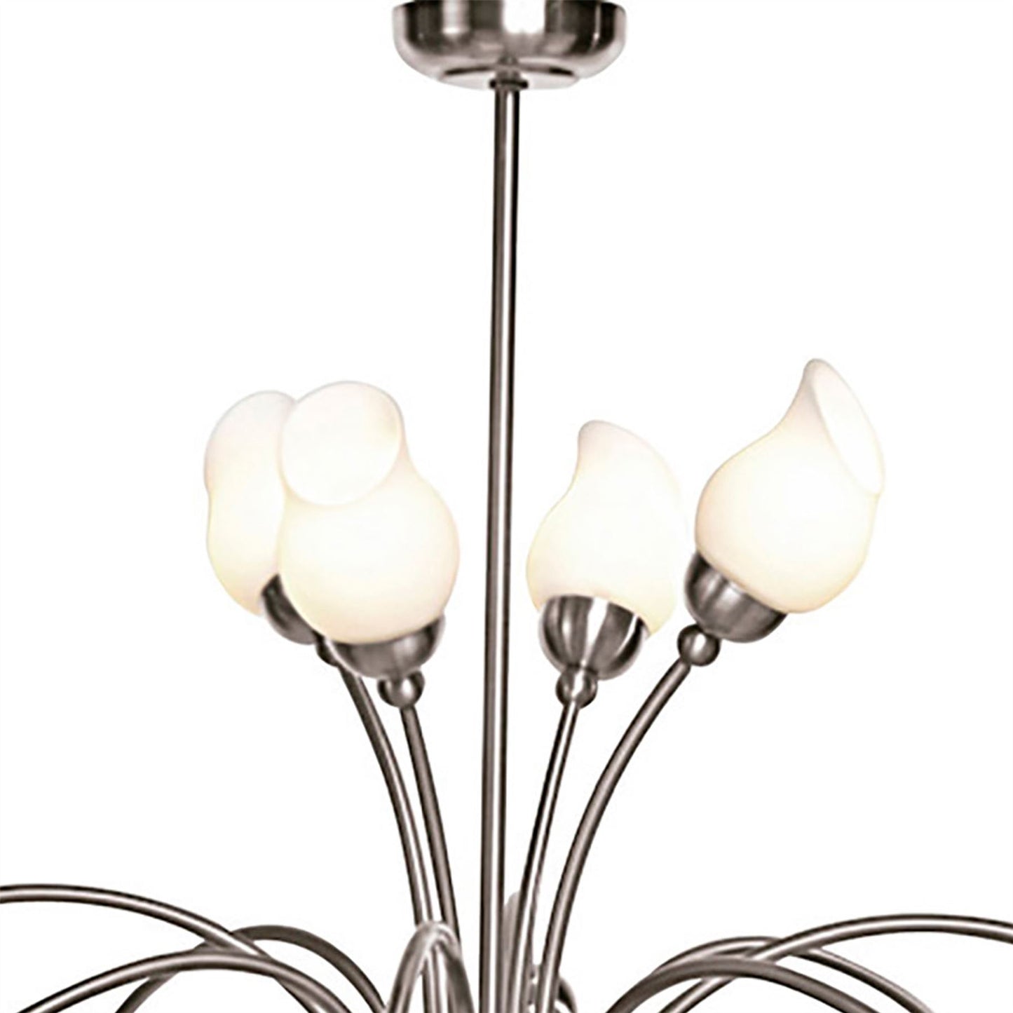 Diyas Rimini 69cm  12 Light G9 Satin Chrome/Opal Glass Ceiling Pendant Light Fitting