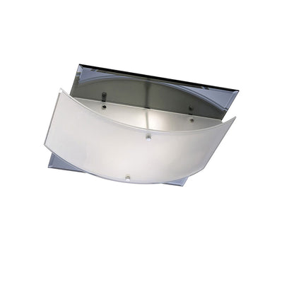 Diyas Vito Square Flush  2 Light E27 Polished Chrome/Smoked Mirror Ceiling Light Fitting