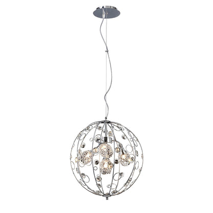 Diyas Sorrento 37cm  Ball 3 Light G9 Polished Chrome/Crystal Ceiling Pendant Light Fitting