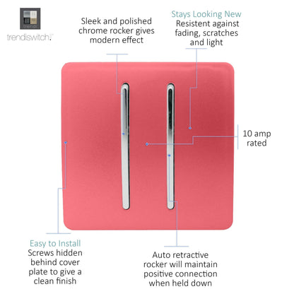 Trendi Artistic Modern Glossy Tactile Auto Retractive 2 Door Bell Switch Strawberry