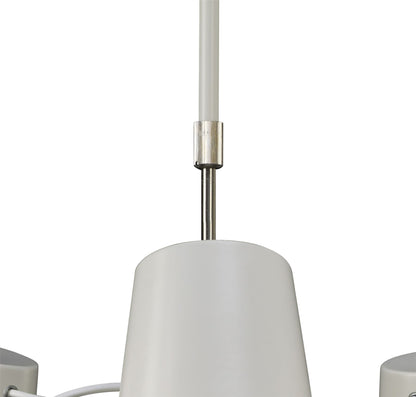 Mantra M3770 Looker Pendant 5 Light E27, Matt White/Beech