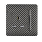 Trendi Switch 1 Gang 13 Amp Switched Modern Designer Plug Socket in Carbon Fibre