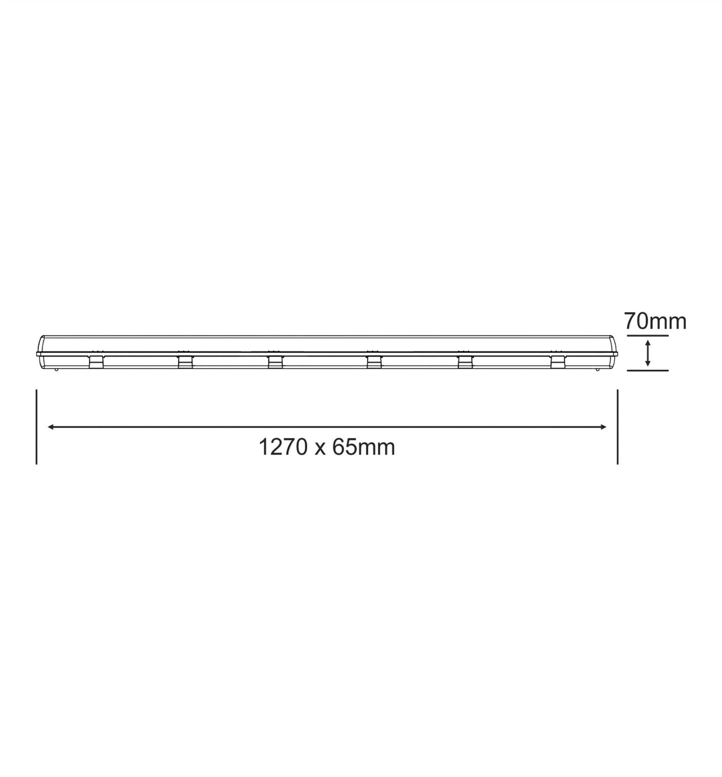 Techtouch Linesta 1.2m, Single Tube, IP65, Surface Mounted Fitting, Max 24W LED Tube (NOT SUPPLIED), 5yrs Warranty External
