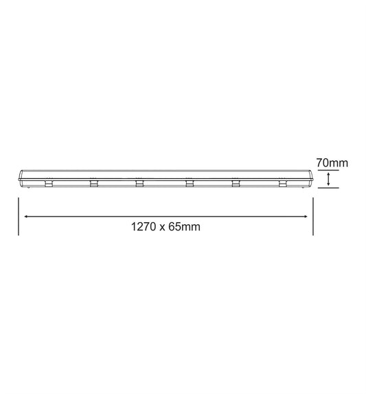 Techtouch Linesta 1.2m, Single Tube, IP65, Surface Mounted Fitting, Max 24W LED Tube (NOT SUPPLIED), 5yrs Warranty External