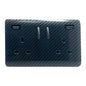 Carbon Fibre Screwless 2 Gang Switched Double Socket 13A With 2 x USB-C 65W (Shared), (35mm Back Box Req.), 10yrs Warranty