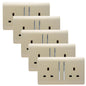 Trendi Switch 2 Gang Plug Socket in Gold