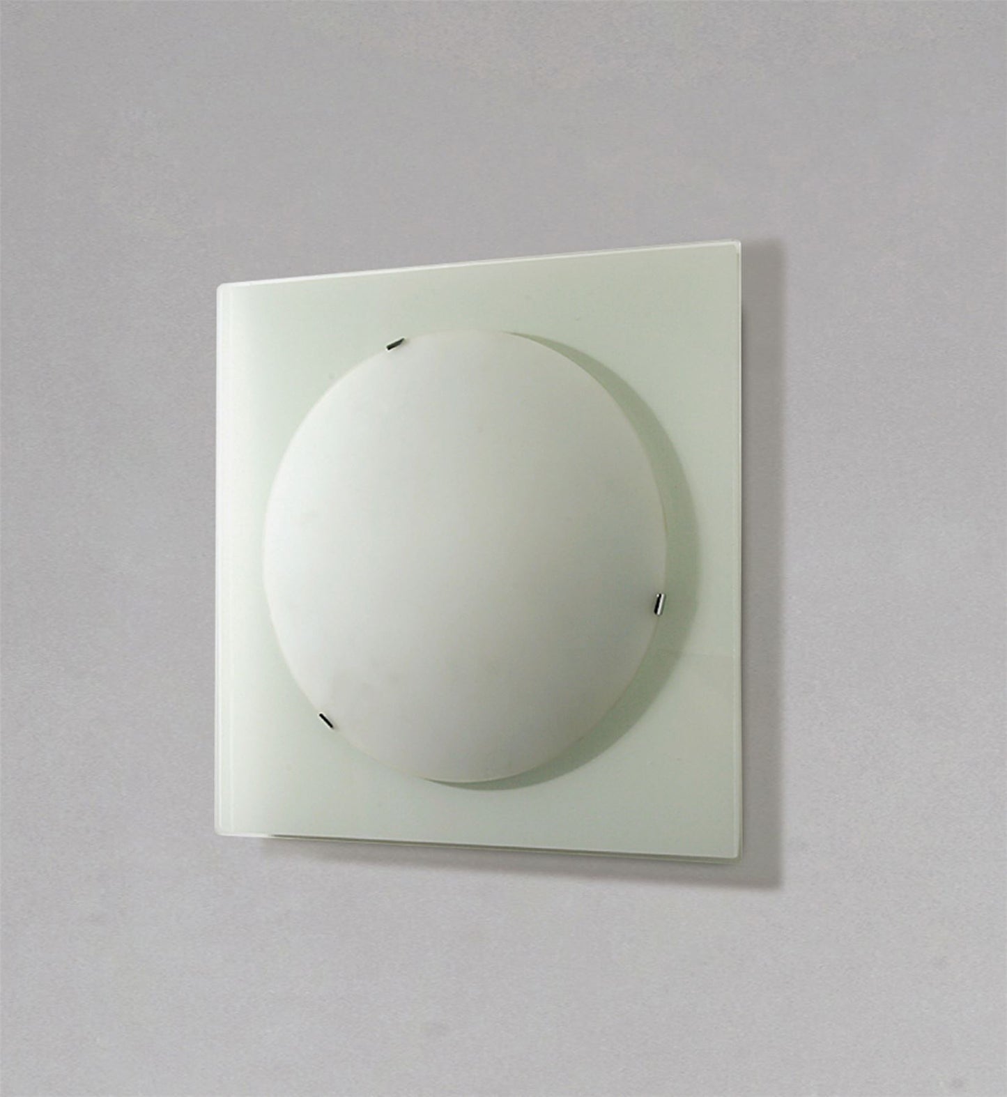 Diyas Zara Flush  Light Small Square 1 Light Satin Nickel/Opal Glass Ceiling Light Fitting