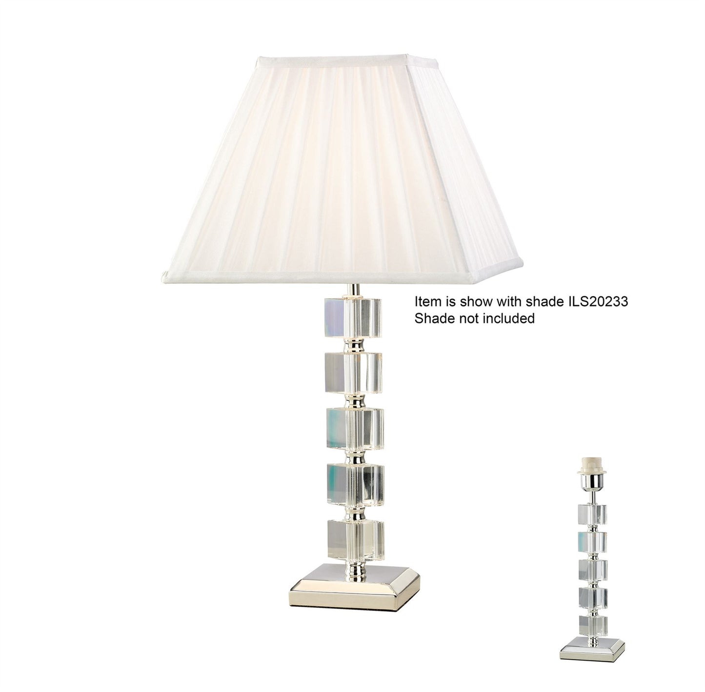 Diyas Alina Crystal Table Lamp WITHOUT SHADE 1 Light E27 Silver Finish