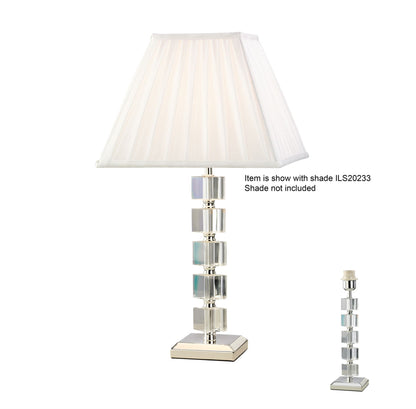Diyas Alina Crystal Table Lamp WITHOUT SHADE 1 Light E27 Silver Finish
