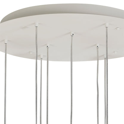 Mantra Galaxia 60cm Pendant Square, 9 Light E27, White/Grey/Red Cement, White Base & Cable