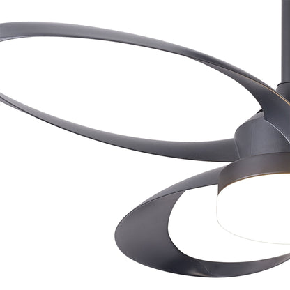 Infinity Fan 92.6cm 24W LED Dimmable Ceiling Light With Built-In 30W DC Reversible Fan, Remote Control 2700-5000K, 1800lm, Black