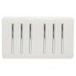 Trendi  6 Gang 2 Way Rocker Double Plate Light Switch in White - ART-SS66WH